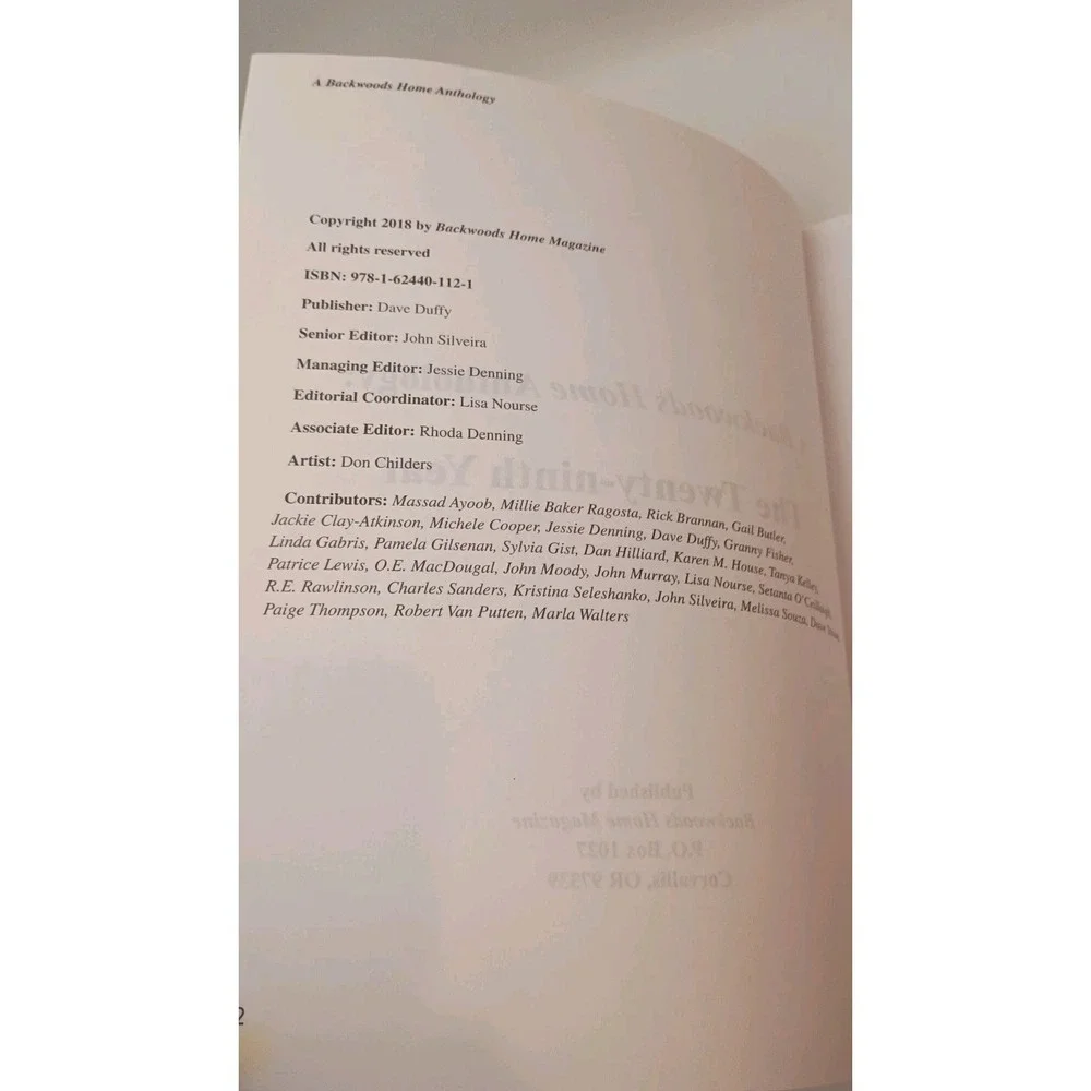 Backwoods Home Anthology the Twenty-Ninth Year by Backwoods Home Paperback